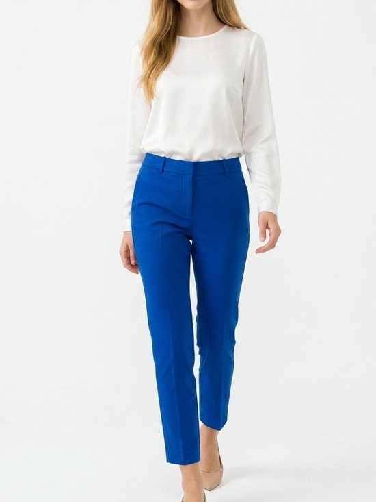 Dalia Pants - Dalia Royal Blue Cropped Straight Leg Pants Size 10
